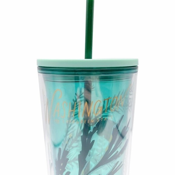 Starbucks Venti Cold Cup Washington the Evergreen State Tumbler Green 24 fl oz - Picture 9 of 13